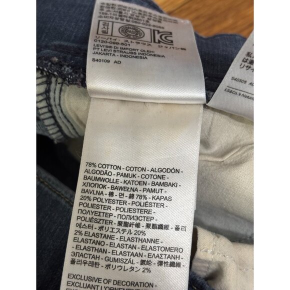 Levi's Womens Pull On Skinny Jeans Size 27 Dark Wash Blue Elastic Waist Denim - Picture 5 of 7